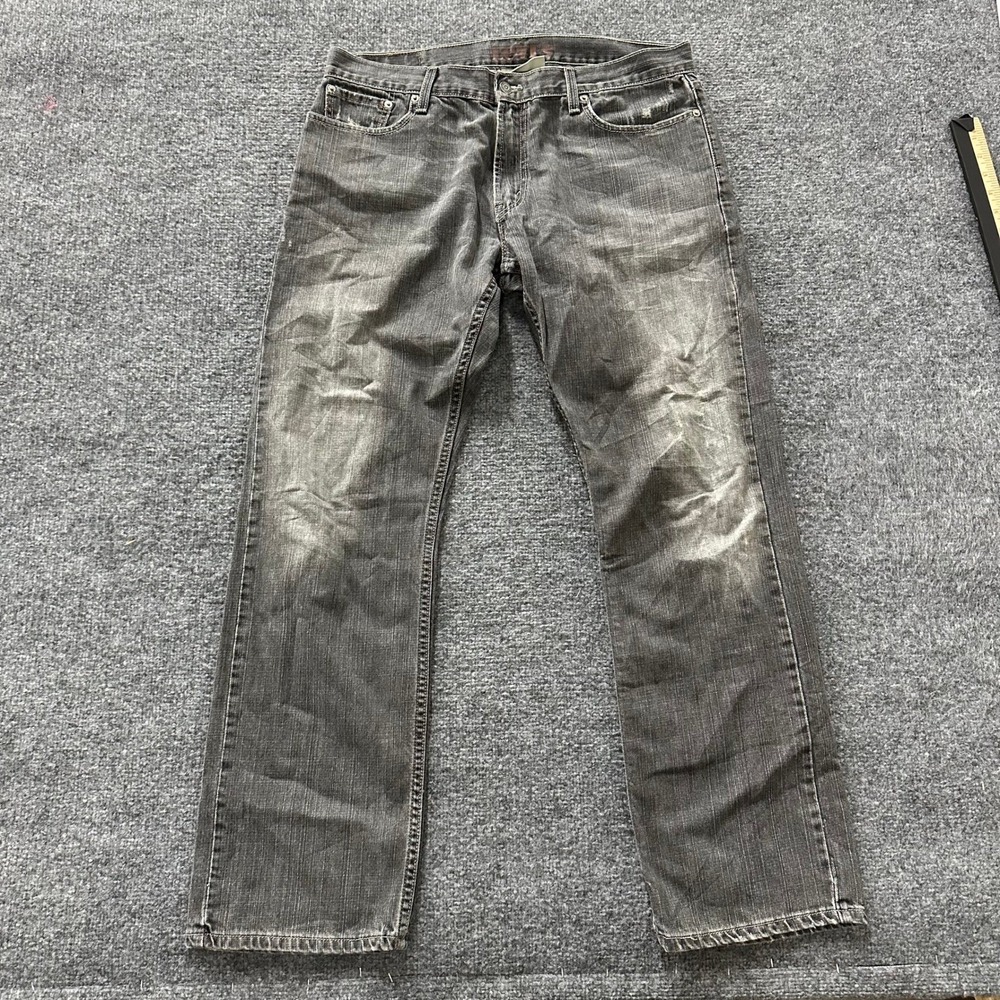 Levi's Jeans Mens Size 36 Gray 514 Slim Straight Cotton Faded Casual Denim